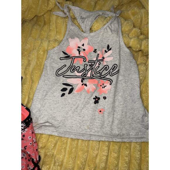 Justice 4 Piece Girls, Outfit, Swimsuit, Tankini Shorts Tank Floral Orange 10 - Picture 6 of 8